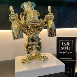 Chrome Decor - Sculpture Pop Art Gold Statue Alec Monopoly Inspired Bear Brick Kaws - thumbnail 2