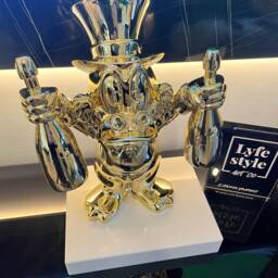Chrome Decor - Sculpture Pop Art Gold Statue Alec Monopoly Inspired Bear Brick Kaws - thumbnail 3