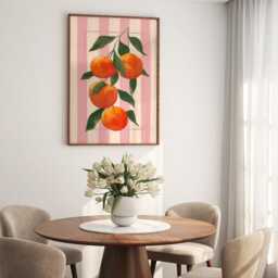 Pink Pantry Oranges - Citrus Wall Art Kitchen Print Vintage Style Fruit Illustration - thumbnail 3