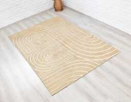 Rug - Geometric Design in Neutral Beige Tones- Oversize Large Medium- Small Area Rugs For Living Room Bedroom Home Scandinavian Decor - thumbnail 1