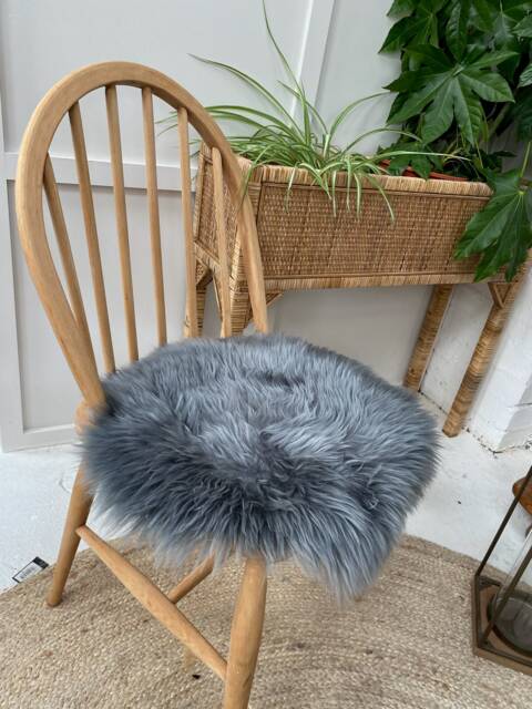 Classic Mid Grey Sheepskin Seatpad, Genuine Sheepskin, Accessories, Furry Seat Cushion, Amazing Gift - image 1