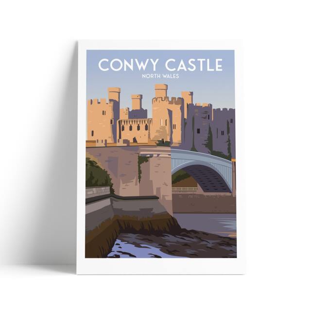 Conwy Castle Print - North Wales Art Travel Poster