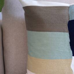 Tufted Geometric Cotton Cushion Cover Earthy Embroidered Pillow - 45cm - thumbnail 2
