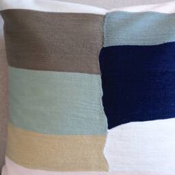 Tufted Geometric Cotton Cushion Cover Earthy Embroidered Pillow - 45cm - thumbnail 3