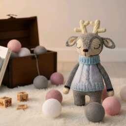 Reindeer Matilda Crocheted Cuddly Toy, Handmade With Love, Beautiful Gift For Birthdays, Baby Showers, Christenings Or Any Other Occasion - thumbnail 2