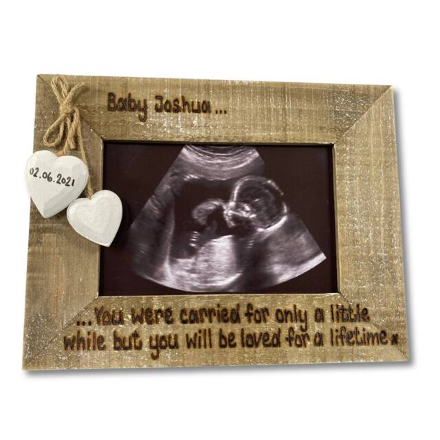 Miscarriage Photo Frame Baby Loss - Personalised Driftwood You Were Carried For Only A Little While But Will Be Loved Lifetime - image 1