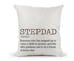 Personalised Step Dad Cushion Gift. Dad Father's Day.. Birthday Keepsake..thank You .. Stepdad.. Bonus - thumbnail 1