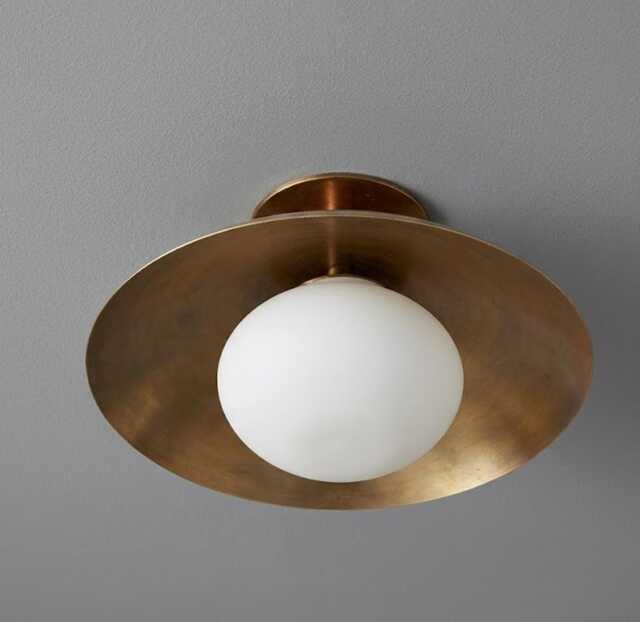 1950Smid Century Modern Raw Brass Flush Mount Ceiling Sputnik Light Home Decor - image 1
