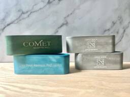 Personalized Concrete Business Card Holder Modern Office Desk Accessory With Custom Logo