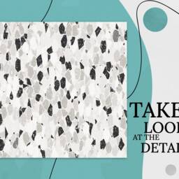 stone Marble Terrazzo Boho Pattern Vinyl Flooring, Gray Retro Floor Cover, Black Flooring Decor, Modern Gift For Her - thumbnail 2