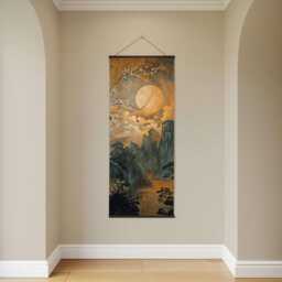 Dark Chinoiserie Tapestry - Wall Hanging Unique Art - thumbnail 2
