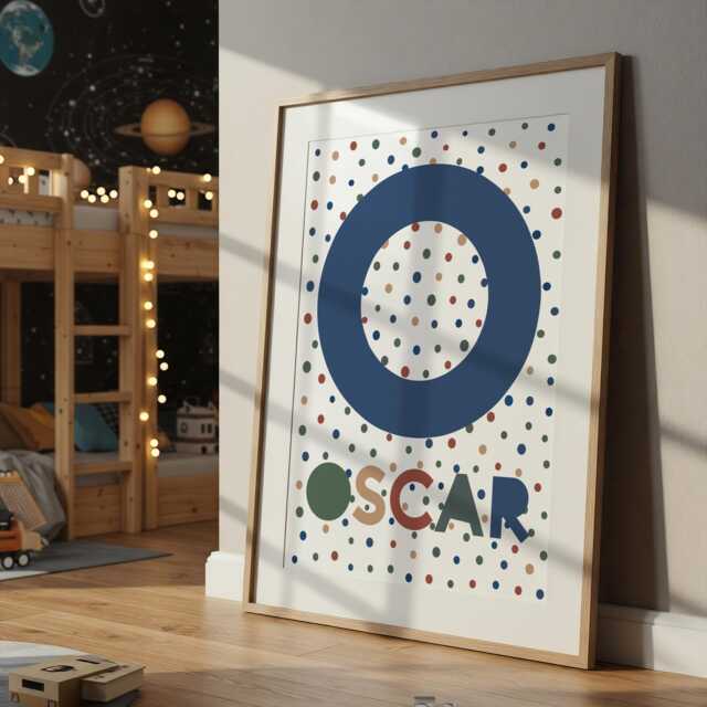 Personalised Name Print, Boys Bedroom Decor, Navy, Sage Green, Playroom, Nursery Wall Art, Art. Prints - image 1
