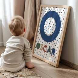 Personalised Name Print, Boys Bedroom Decor, Navy, Sage Green, Playroom, Nursery Wall Art, Art. Prints - thumbnail 2