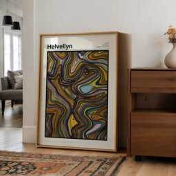 Helvellyn Mountain Contour Print Lake District Map Art On Fine Paper - thumbnail 2