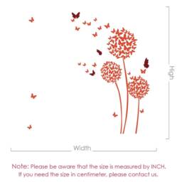 Dandelion Blossom Wall Decal - Flower Vinyl Decal For Bedroom - Decor Art Decor - 180 - thumbnail 1