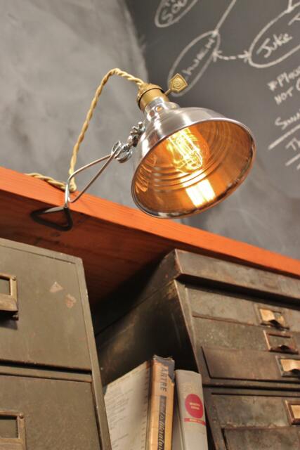 Vintage Industrial Clamp Lamp - Wall Or Shelf Mount Task Light Steampunk Pharmacy Cafe Lighting - image 1