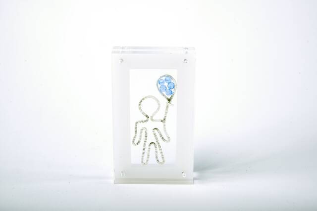 Handmade Sterling Silver 925 Gift Lucky Boy Charm in Plexiglass