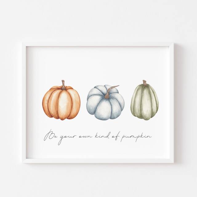 Autumn Prints, Pumpkin Trio Autumn Wall Art, Cosy Home Accessories, Fall Decorations, Decor, Watercolour, Be Your Own - image 1