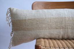 Handwoven Lumbar Pillow Cover Vintage Karen Textile, Boho Farmhouse - thumbnail 1