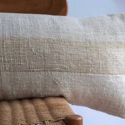 Handwoven Lumbar Pillow Cover Vintage Karen Textile, Boho Farmhouse - thumbnail 3