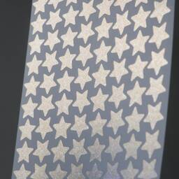 Holographic Stars A5 Sticker Sheet - Silver Sparkle Effect Peel & Stick Decal For Wall Art, Planner, Diary, Phone, Car, Journal - thumbnail 2