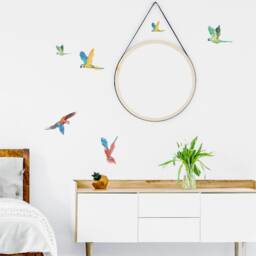Tropical Parrots Wall Decals, Plastic-Free Jungle Kids Room Wall Stickers - thumbnail 2