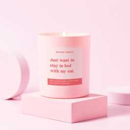Funny Cat Lover Gift Candle - Gifts For People Soy Wax Scented Hand Poured - thumbnail 1