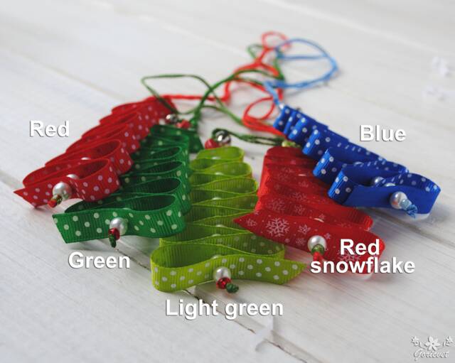 Christmas Tree Ornaments Ribbon Decoration Polka Dots Xmas Decor Gift For Coworker Friends Small Ornament - image 1