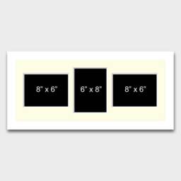 Multi Photo Picture Frame - White Wood, Holds 3 Mixed Photos - thumbnail 2