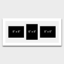 Multi Photo Picture Frame - White Wood, Holds 3 Mixed Photos - thumbnail 1