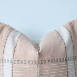 "Handwoven Hemp Pillow Cover Vintage Karen Tribal Design - 20"" X 20" - thumbnail 2