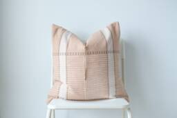 "Handwoven Hemp Pillow Cover Vintage Karen Tribal Design - 20"" X 20" - thumbnail 1