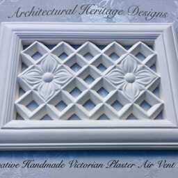 Decorative Handmade Victorian Plaster Air Vent Cover - 303mm X 214mm - Mesh Included - thumbnail 2