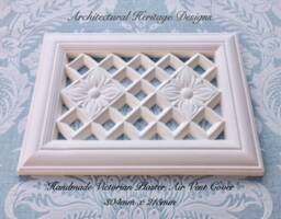 Decorative Handmade Victorian Plaster Air Vent Cover - 303mm X 214mm - Mesh Included - thumbnail 1