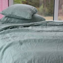 Linen Sheet Set/Red Linen Sheet Set Bedding Queen King 100% Set/ Shabby Chic Farmhouse - thumbnail 3