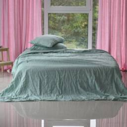 Linen Sheet Set/Red Linen Sheet Set Bedding Queen King 100% Set/ Shabby Chic Farmhouse - thumbnail 2