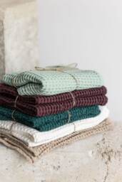 Linen Waffle Towels Set Cotton Blend, Absorbent Bath