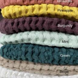Linen Waffle Towels Set Cotton Blend, Absorbent Bath - thumbnail 4