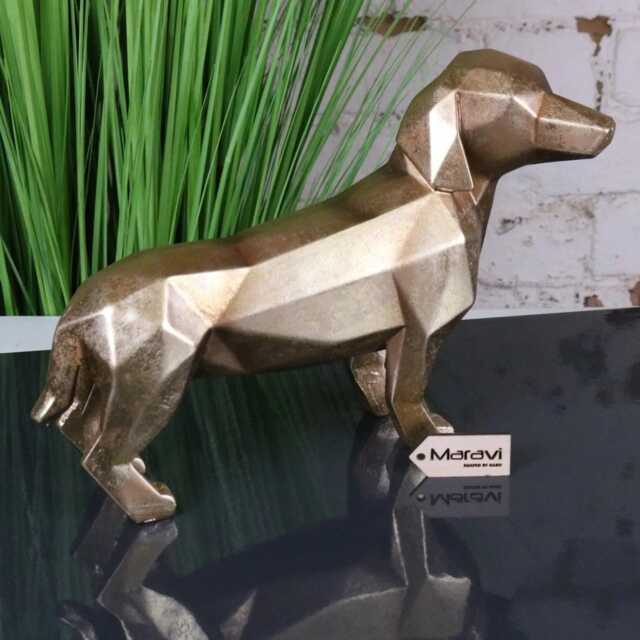 Janira Gold Geometric Sausage Dog Dachshund Ornament - image 1