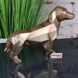 Janira Gold Geometric Sausage Dog Dachshund Ornament - thumbnail 1