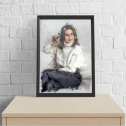 Personalized Pencil Sketch Portrait Custom Photo Art Print - thumbnail 3