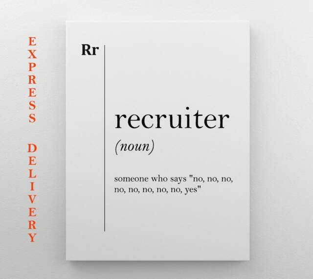Recruiter Definition Canvas Art Gift Hr Office Decor Coworker Human Resources New Job Wall Recruiting Poster - image 1