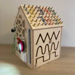 Interactive Led Wooden Busy Board House - Sensory Montessori Toy - thumbnail 2