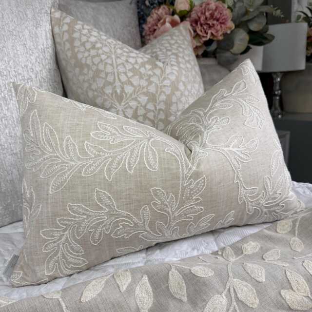 "Acanthus Embroidered Cushion Cover 12"" ?? 20" - image 1