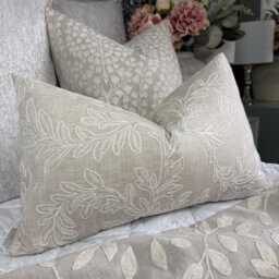 "Acanthus Embroidered Cushion Cover 12"" ?? 20" - thumbnail 1