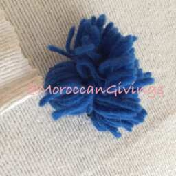 "Moroccan Pom Blanket - Throw With Blanket Bed Spread Bedding Cotton /71""Wx102" - thumbnail 3