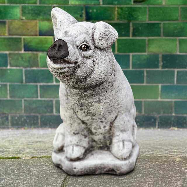 Concrete Pig Sculpture Stone Pet Figurine Outdoor Wildlife Statue Cement Animal Decoration Garden Ornament Pig Lover Gift Handmade - image 1