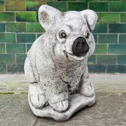 Concrete Pig Sculpture Stone Pet Figurine Outdoor Wildlife Statue Cement Animal Decoration Garden Ornament Pig Lover Gift Handmade - thumbnail 2