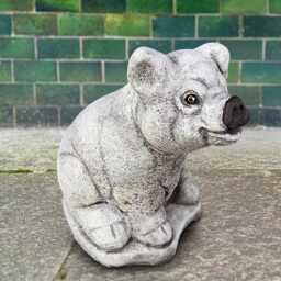 Concrete Pig Sculpture Stone Pet Figurine Outdoor Wildlife Statue Cement Animal Decoration Garden Ornament Pig Lover Gift Handmade - thumbnail 4