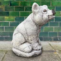 Concrete Pig Sculpture Stone Pet Figurine Outdoor Wildlife Statue Cement Animal Decoration Garden Ornament Pig Lover Gift Handmade - thumbnail 3